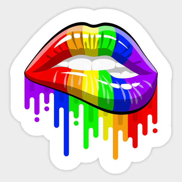 Pride Lips Rainbow Sticker Teepublic